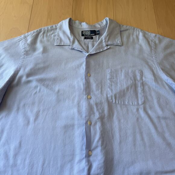 Vintage Polo Ralph Lauren Shirt 2XL Blue Cotton Loop Collar Caldwell RRL - Picture 3 of 8
